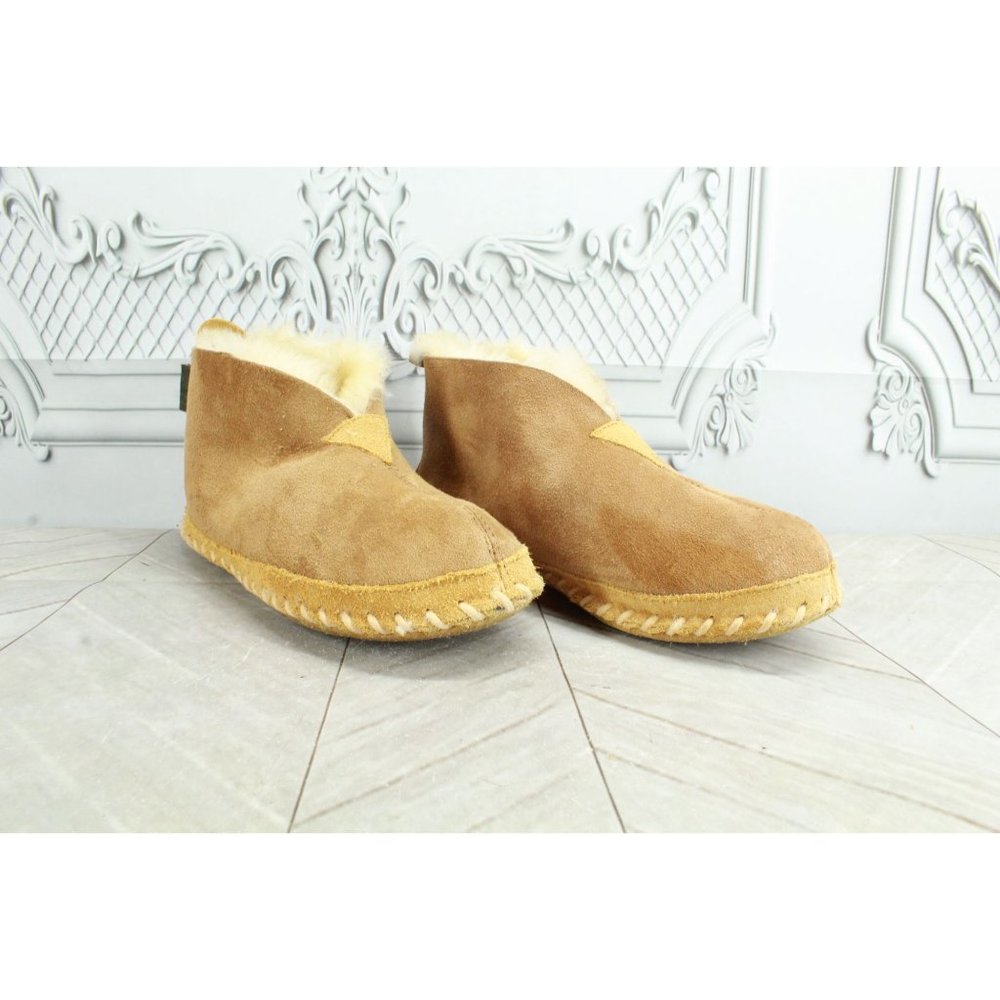 LL Bean Brown Suede Slip On Wicked Good Moccasin Slippers Boot Size 6 M - Picture 3 of 9
